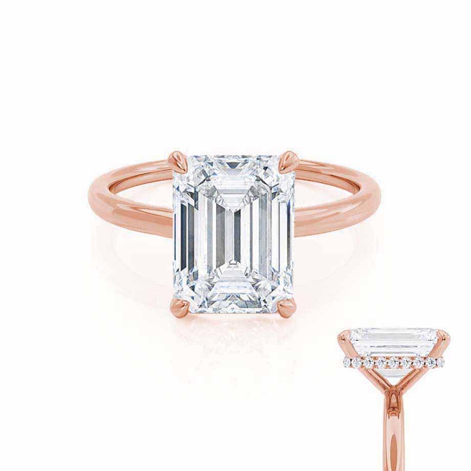 1.50 CT Emerald Cut Lab Grown Diamond Hidden Halo Engagement Ring 5