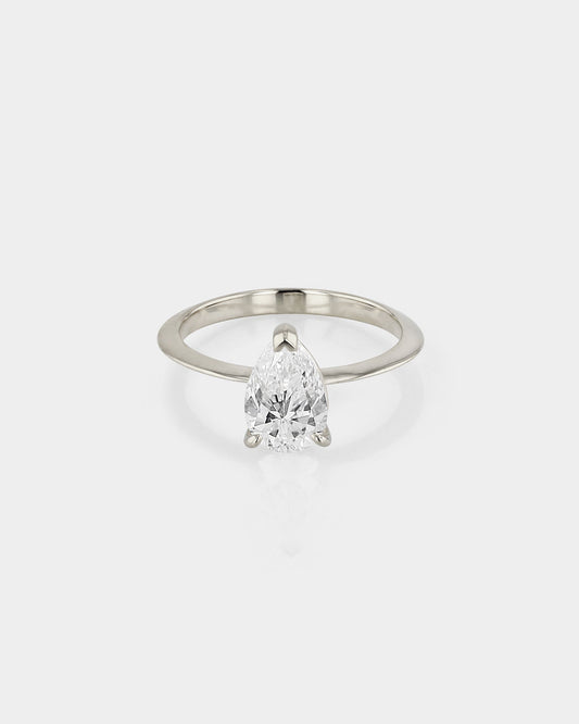 1.01 CT Pear-Cut Lab Grown Diamond Solitaire Engagement Ring 1