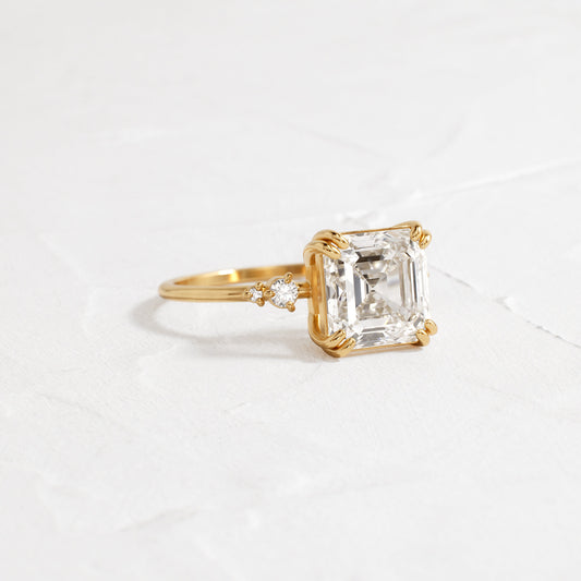 Cluster-Asscher Lab Grown Diamond Engagement Ring