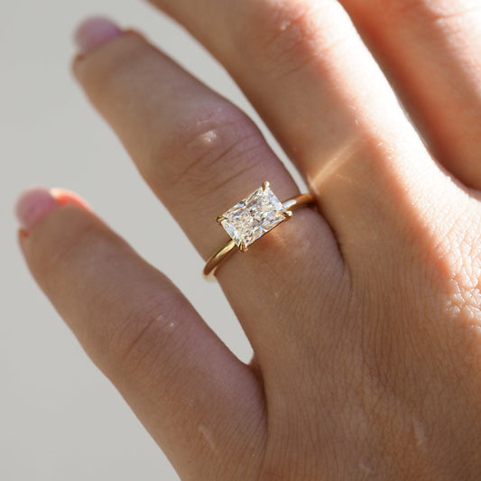 Elegant 1.50 CT Radiant Cut Lab-Grown Diamond Solitaire Ring 1