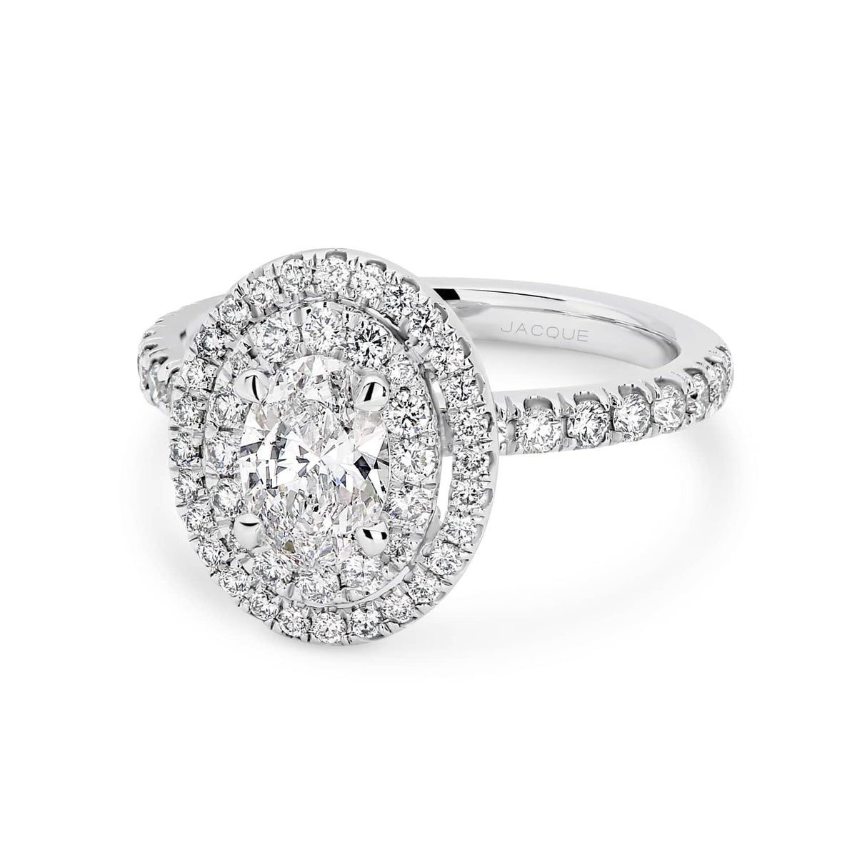 Double Halo & Pave-Oval Lab Grown Diamond Engagement Ring