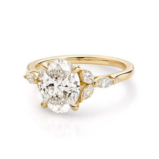 Cluster-Oval Lab Grown Diamond Engagement Ring