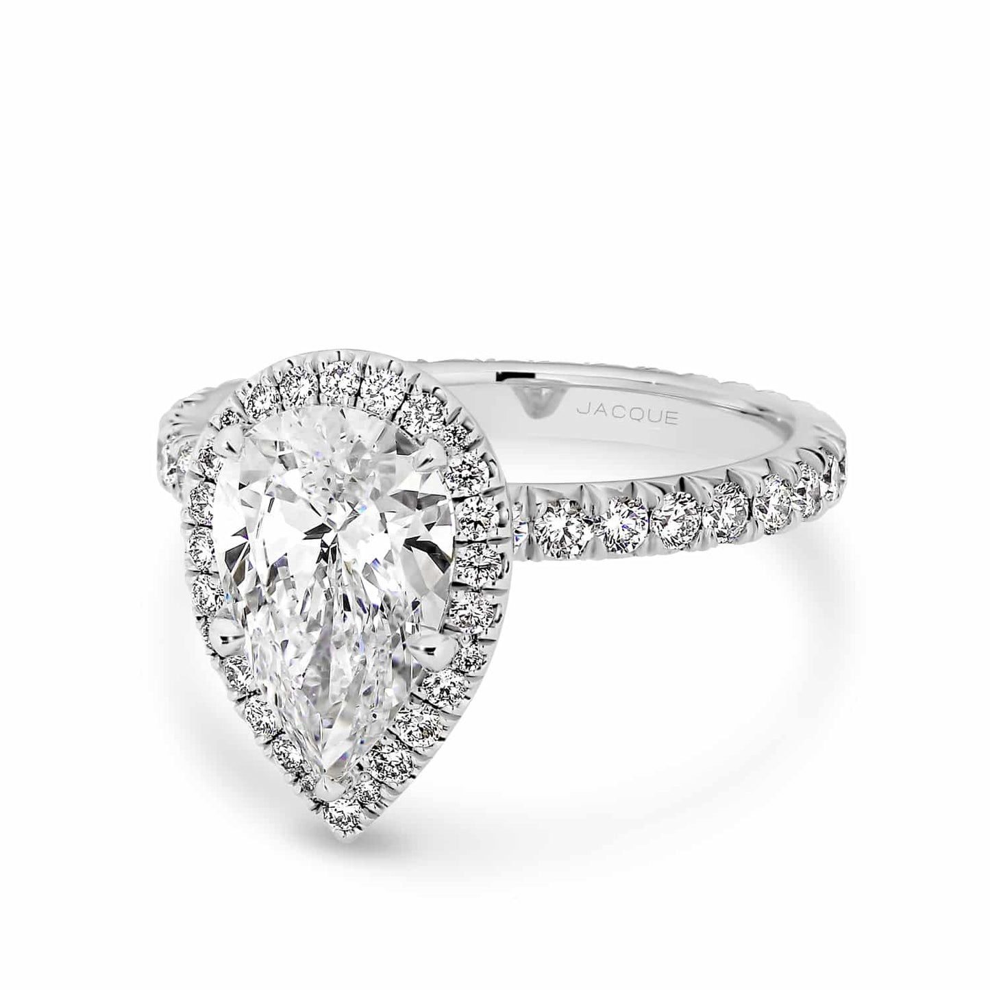 Halo & Pave-Pear Lab Grown Diamond Engagement Ring