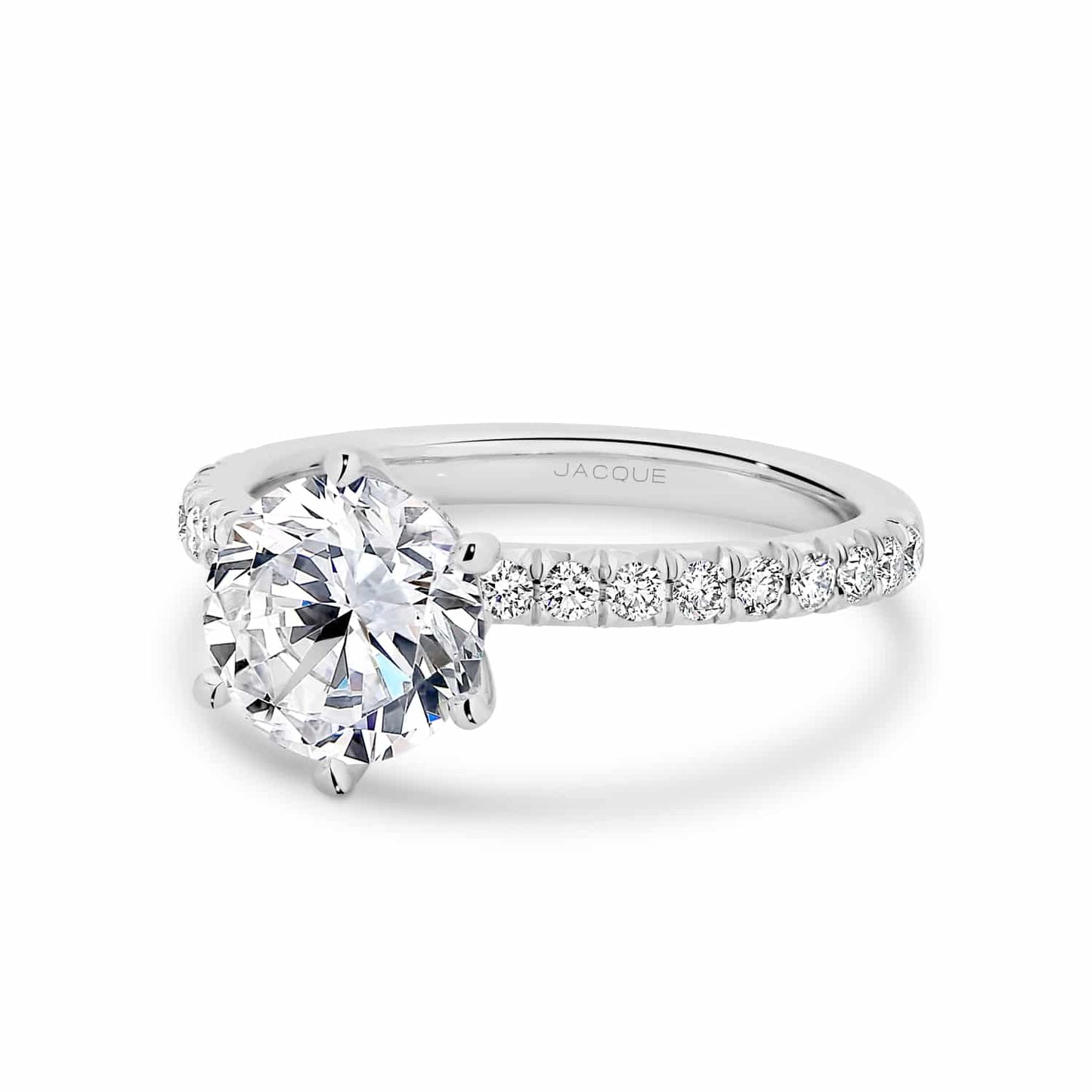 Hidden Halo & Pave-Round Lab Grown Diamond Engagement Ring