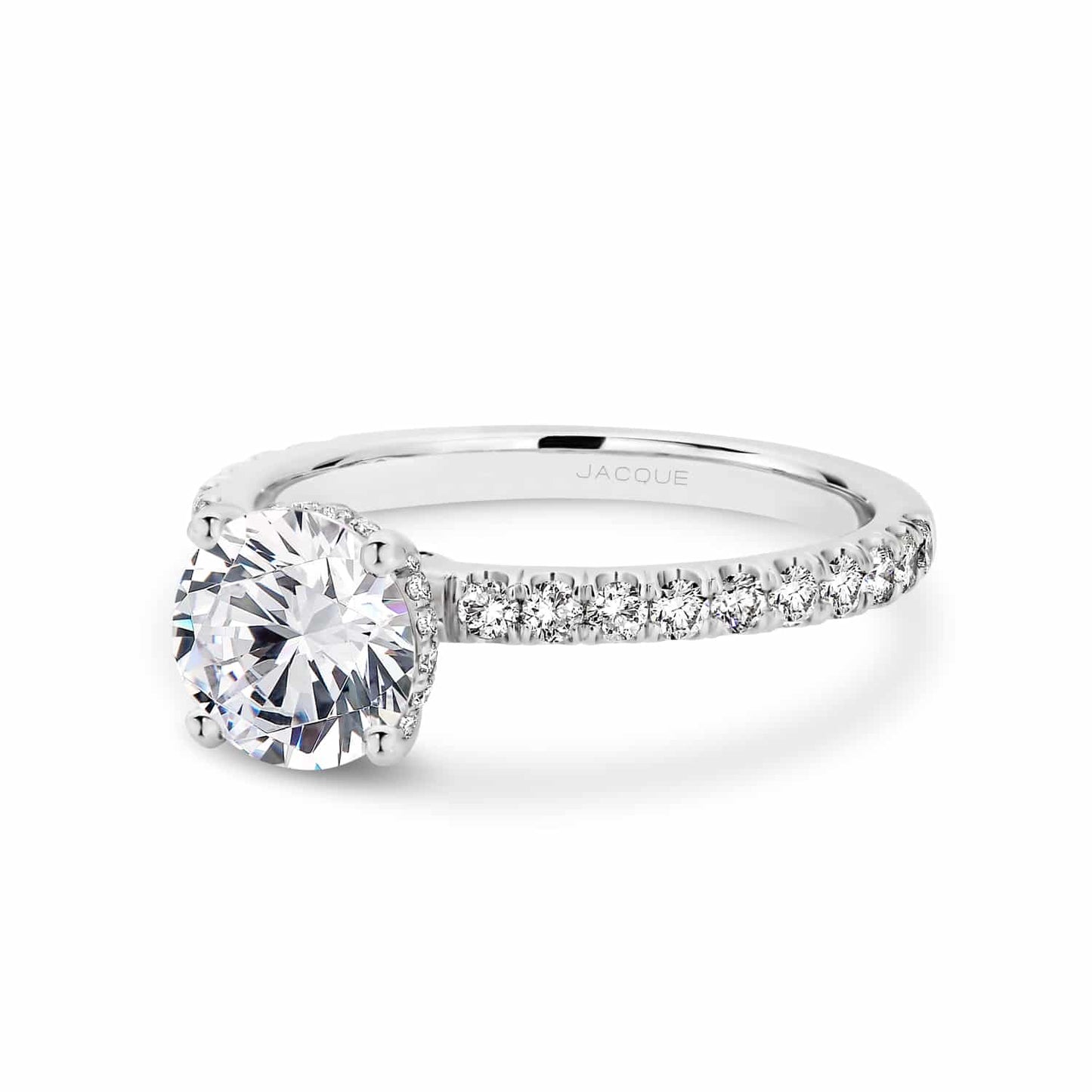 Hidden Halo & Pave-Round Lab Grown Diamond Engagement Ring