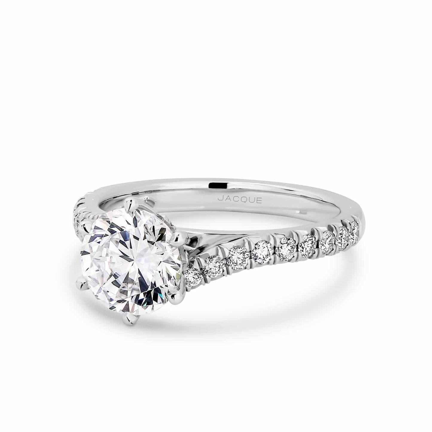 Criss Cross-Round Lab Grown Diamond Engagement Ring