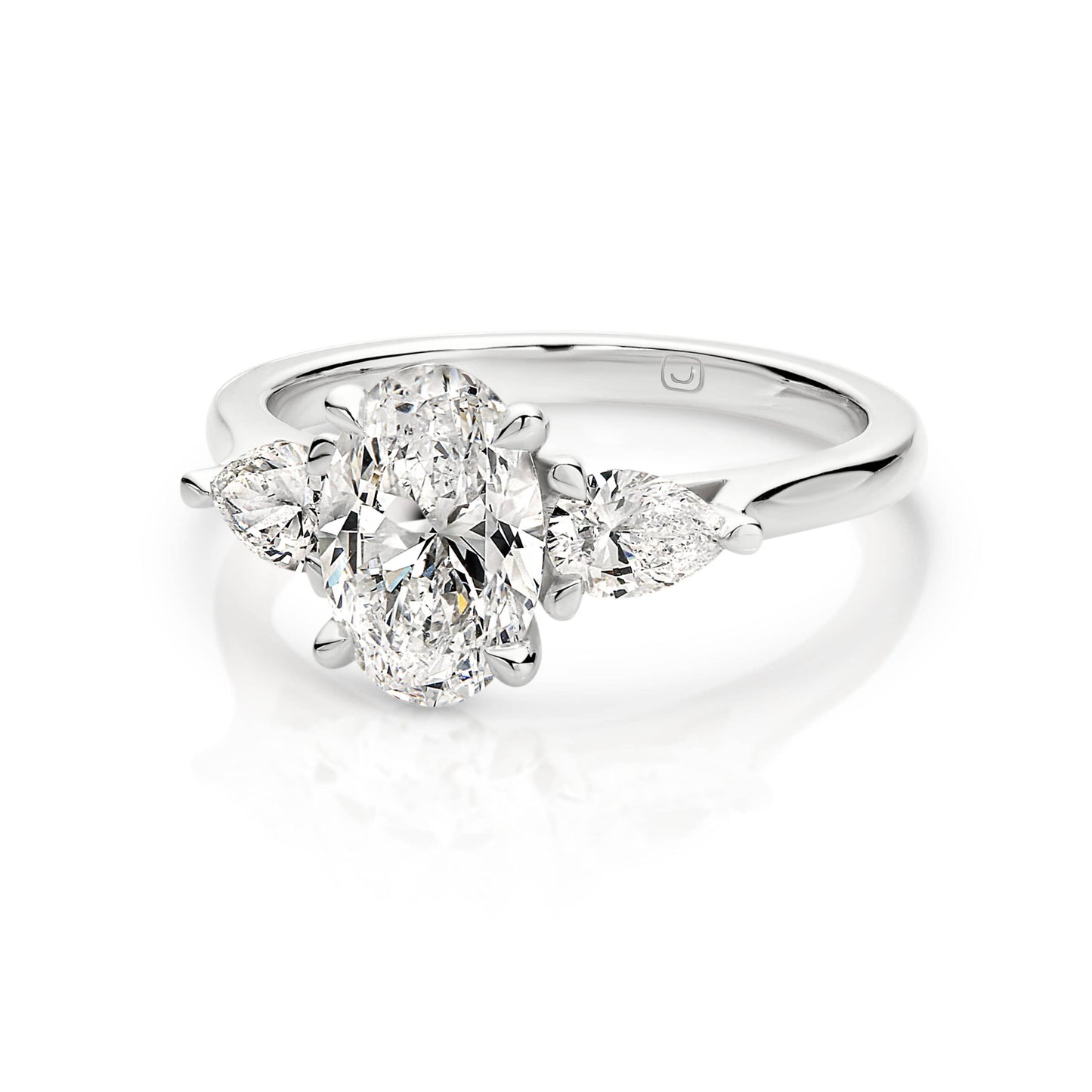 Three Stone-Oval Lab Grown Diamond Engagement Ring
