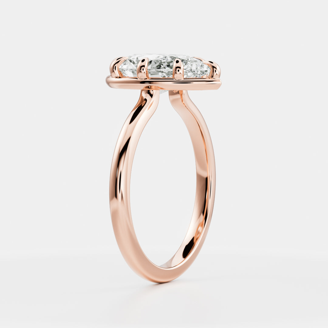 Solitaire Unique Bezel-Pear Lab Grown Diamond Engagement Ring