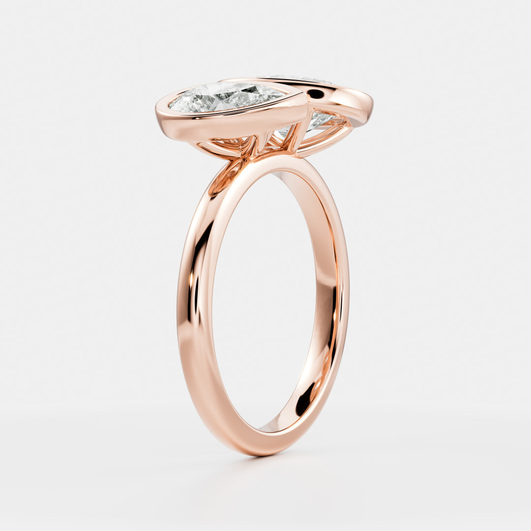 Toi Et Moi Bezel-Oval & Pear Lab Grown Diamond Engagement Ring