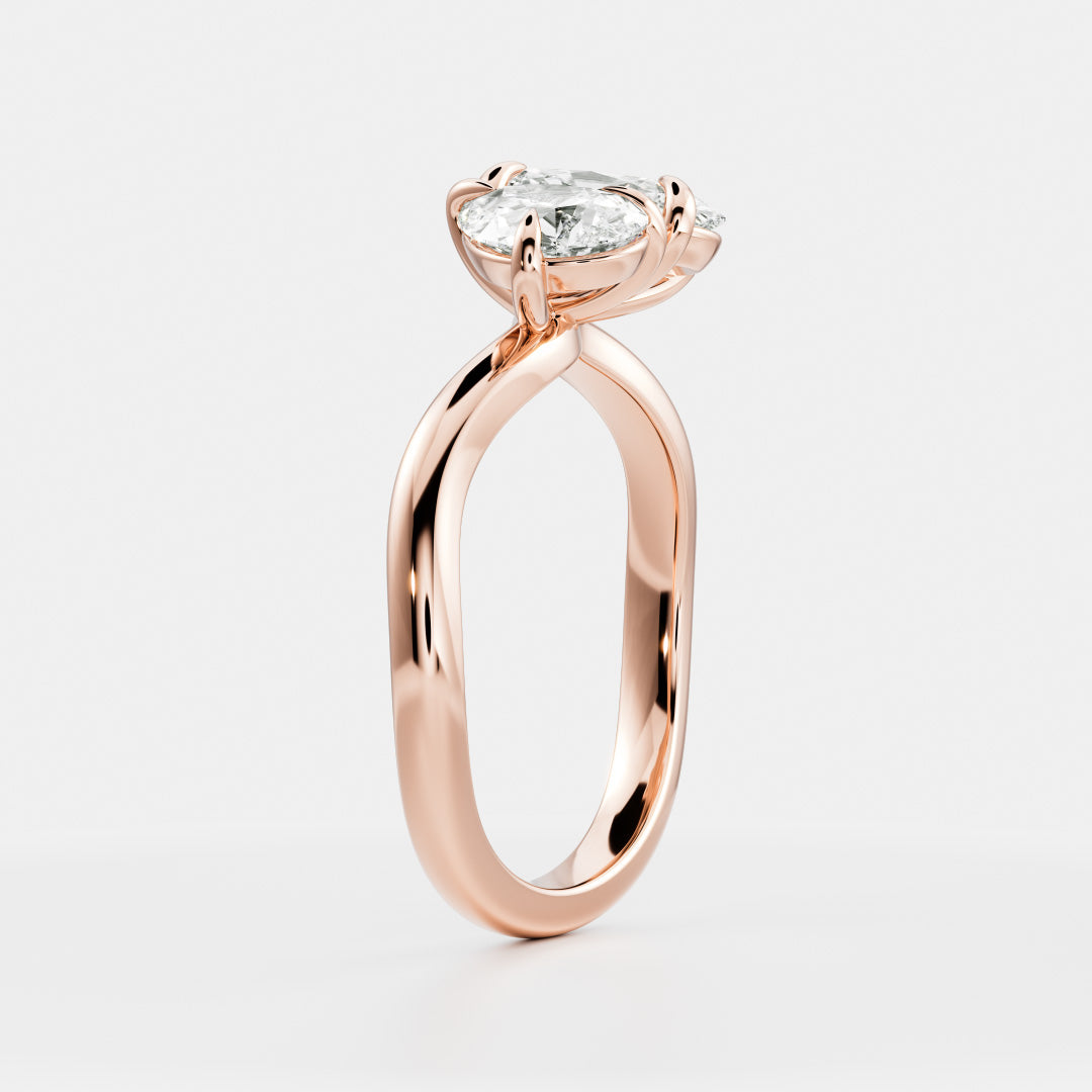 Solitaire-Oval Lab Grown Diamond Engagement Ring