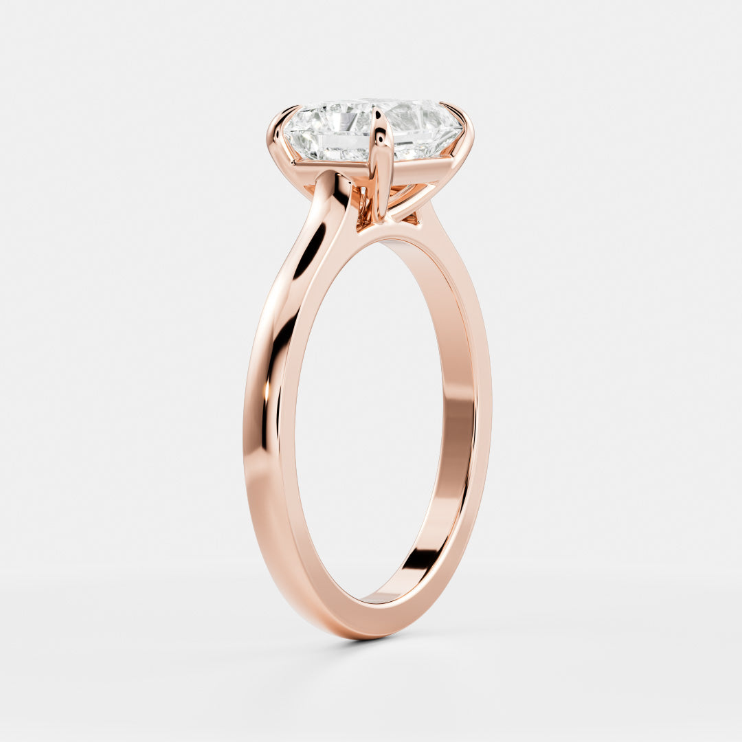 East West Solitaire Cathedral-Radiant Lab Grown Diamond Engagement Ring