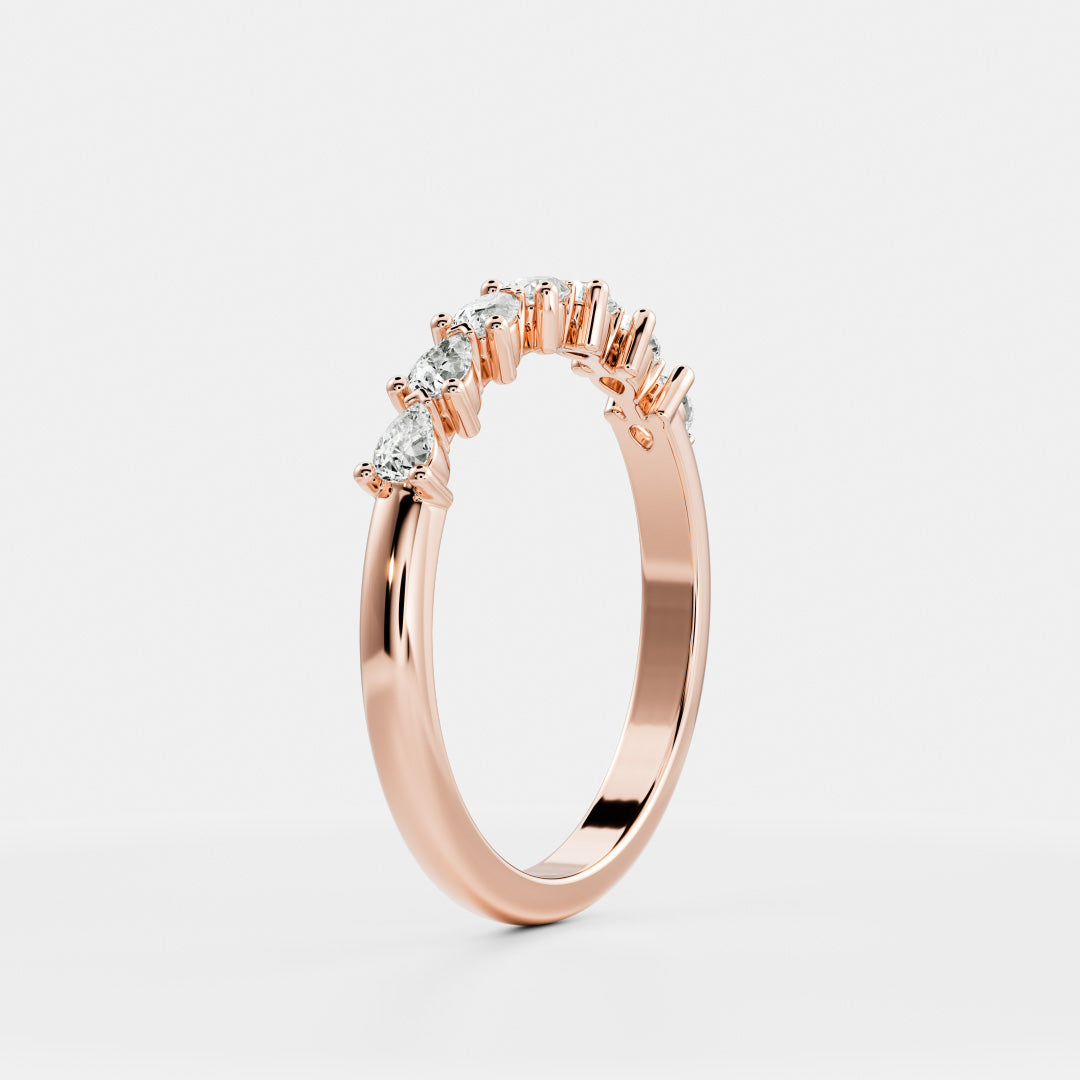 Half Eternity- 1.05 CT Pear Moissanite Wedding Band