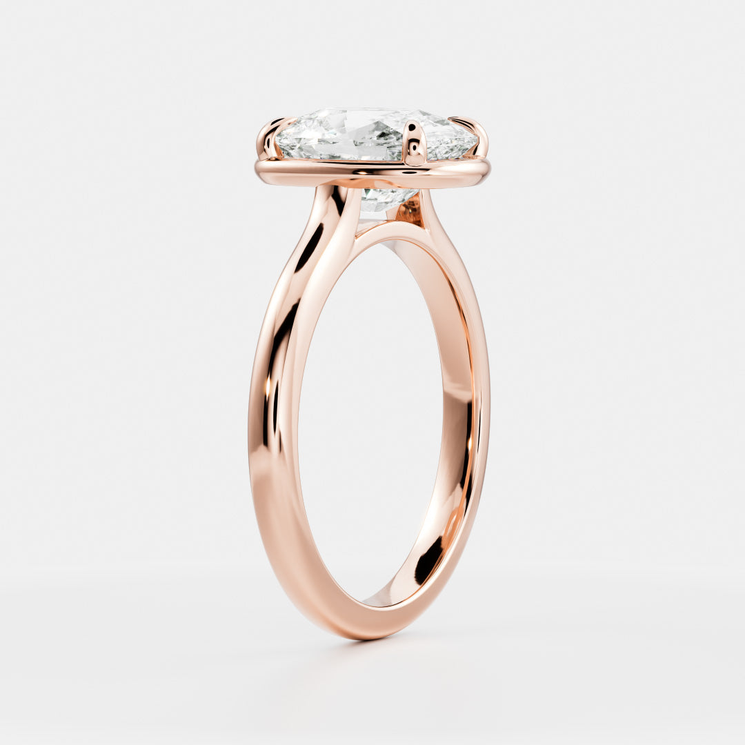 Solitaire- 1.0 CT Oval Moissanite Engagement Ring