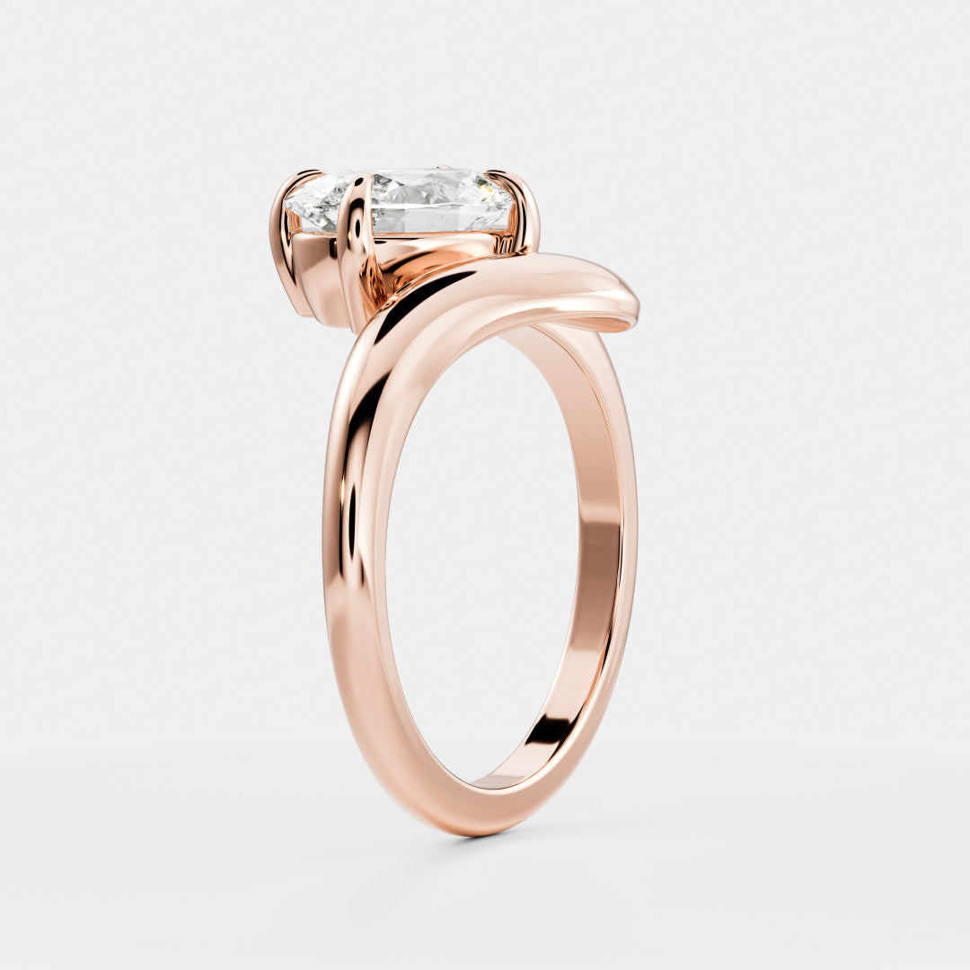 Solitaire- 1.0 CT Oval Moissanite Engagement Ring