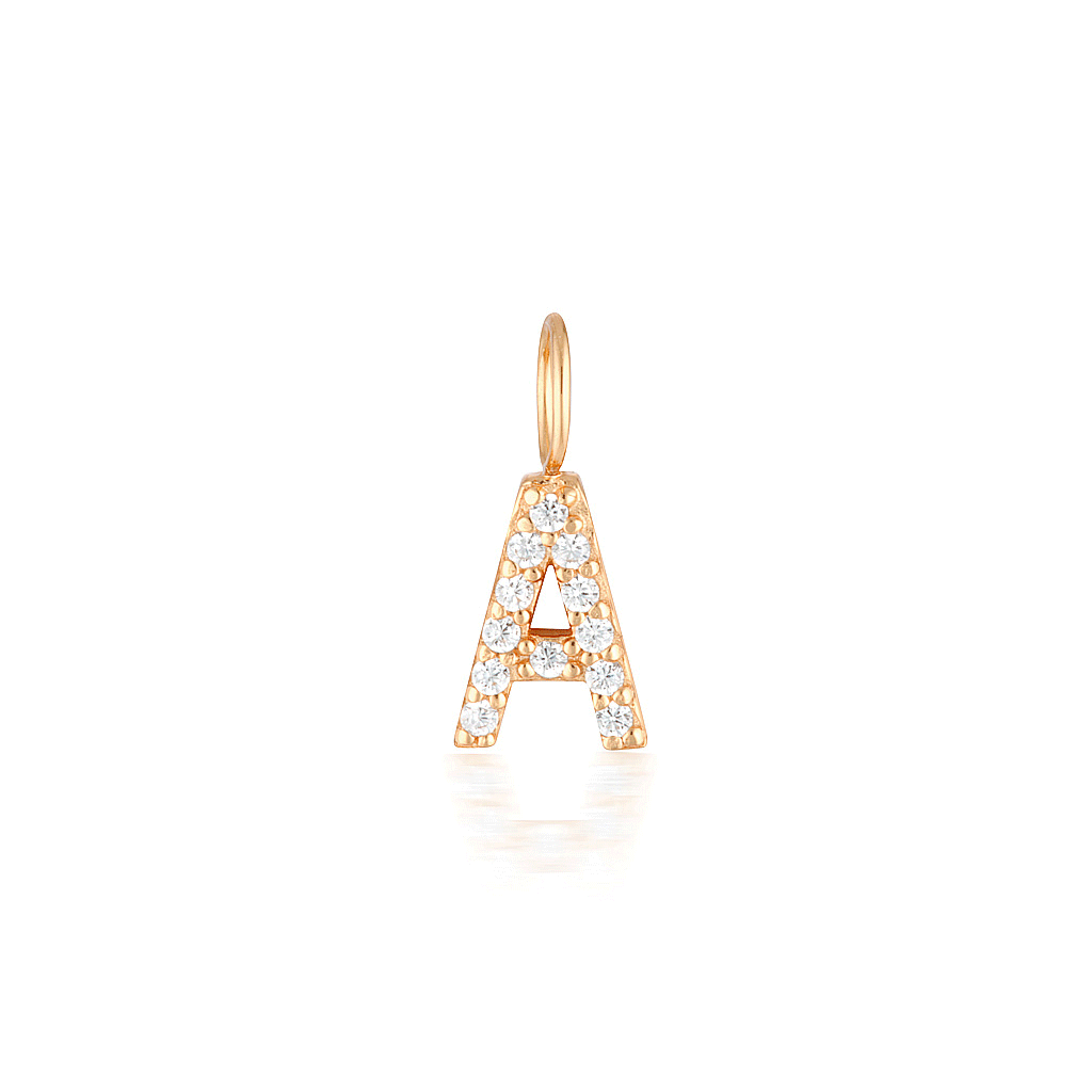 Radiant 0.02 TCW Round Lab-Grown Diamond Initial Pendant A-Z 14