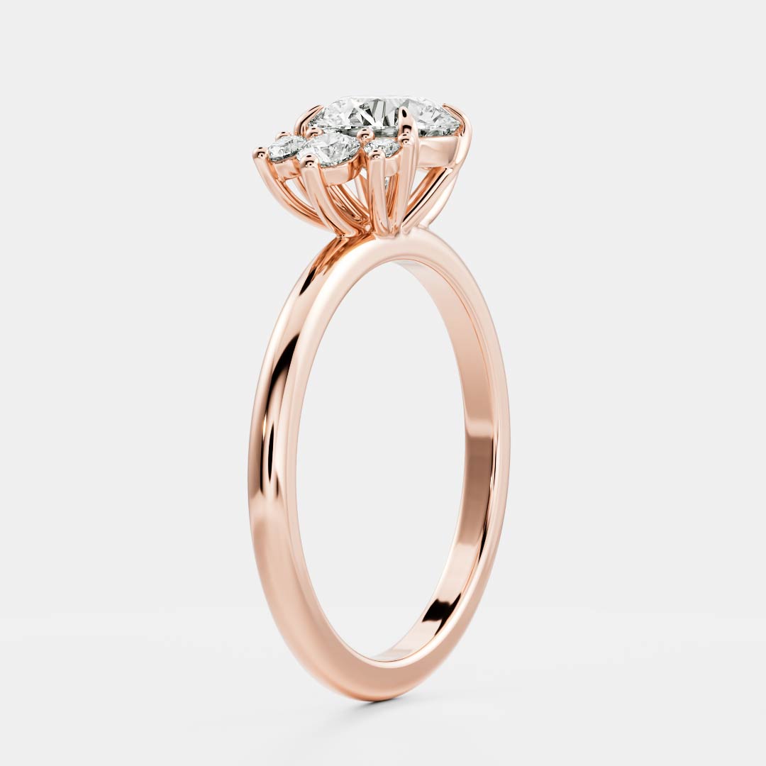 Cluster-Round Lab Grown Diamond Engagement Ring
