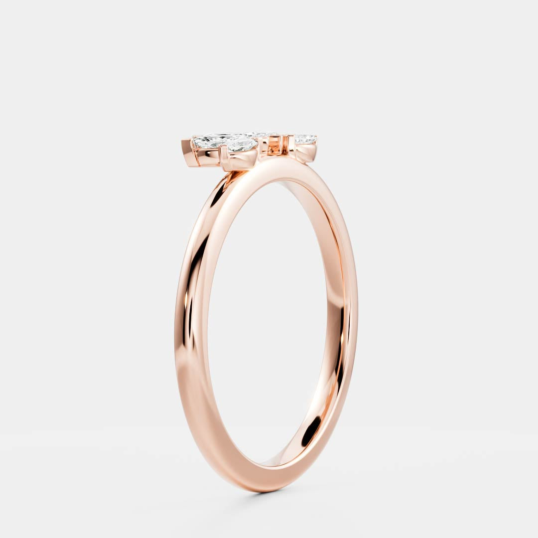 Five Stone- 0.30 CT Marquise Moissanite Wedding Band