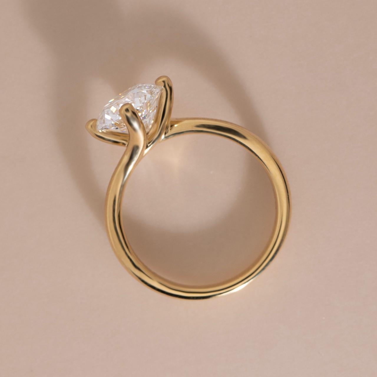 Solitaire & Bypass-Round Lab Grown Diamond Engagement Ring