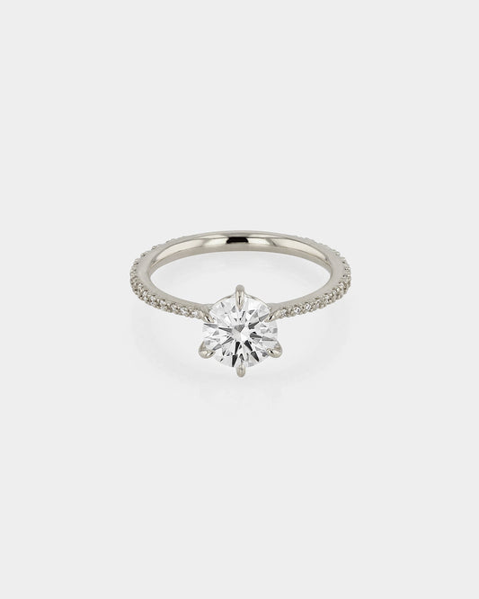 2.0 CT Round Lab Grown Diamond Pave Elegance Engagement Ring 1