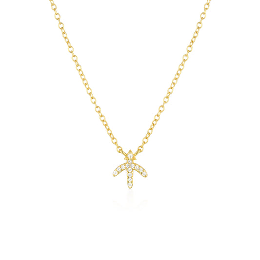 0.07 TCW Round Lab-Grown Diamond Sagittarius Necklace Charm in Gold 1