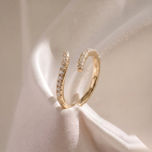Open Pave- 0.30 CT Round Lab Grown Diamond Stackable Wedding Band