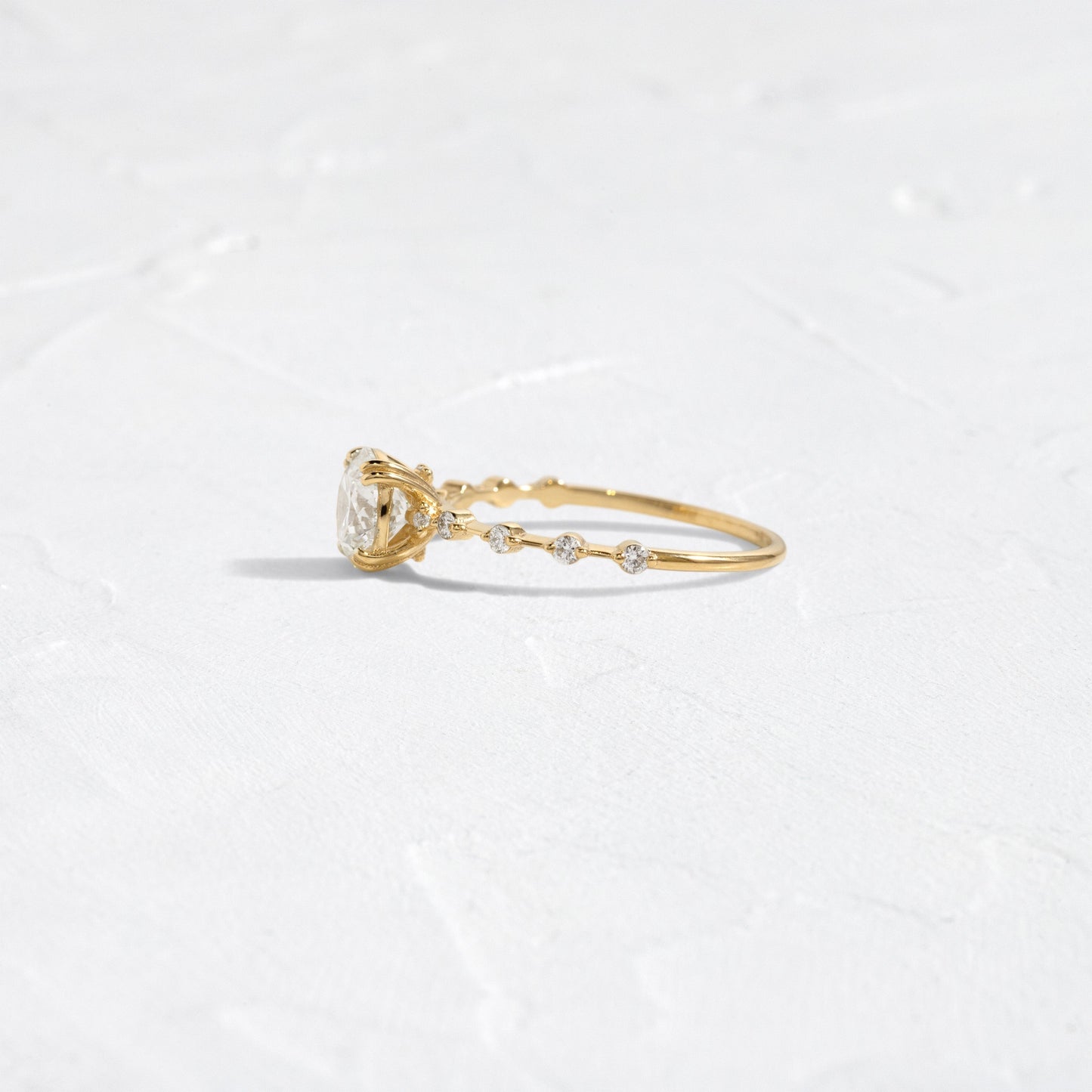 Pave-Round Lab Grown Diamond Engagement Ring