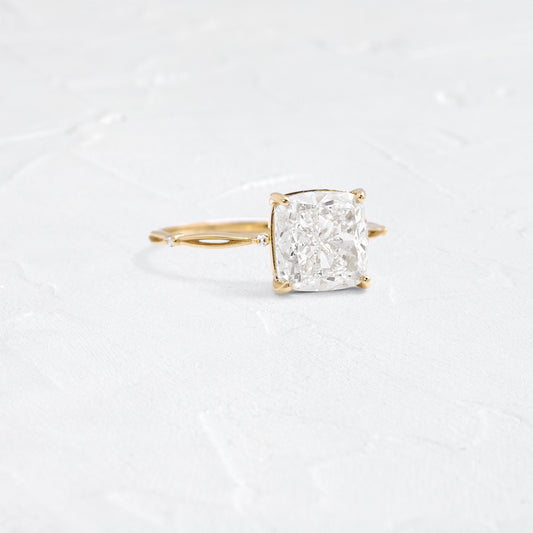 Criss Cross & Dainty Pave-Cushion Lab Grown Diamond Engagement Ring