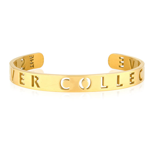 Elegant Personalized Gold Cutout Cuff Bracelet 1