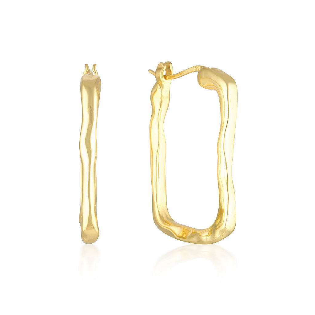 Elegant Gold Sculpted Hoop Earrings 22