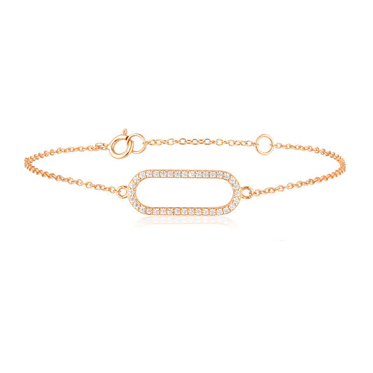 Elegant Rose Gold 0.09 TCW Round Lab-Grown Diamond Bracelet 1