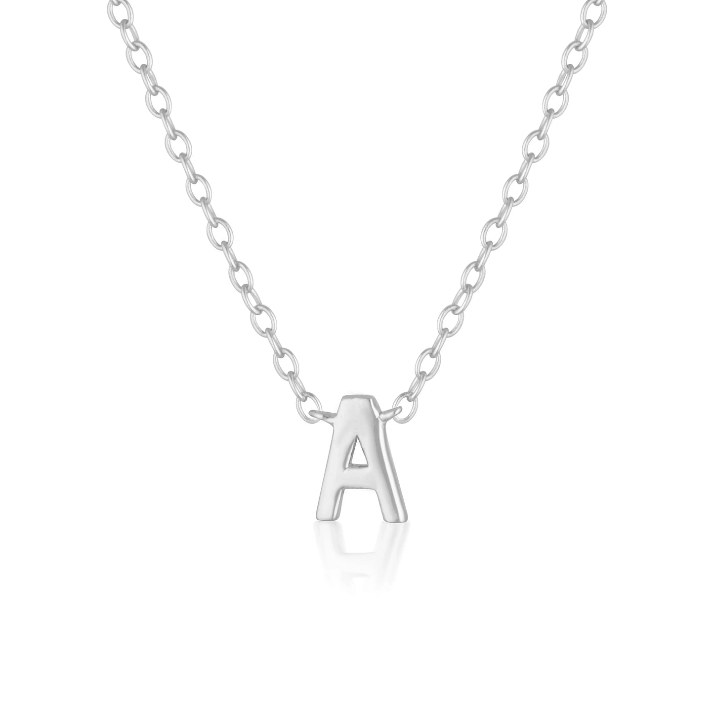 Elegant Silver Initial "A" Pendant Necklaces 7