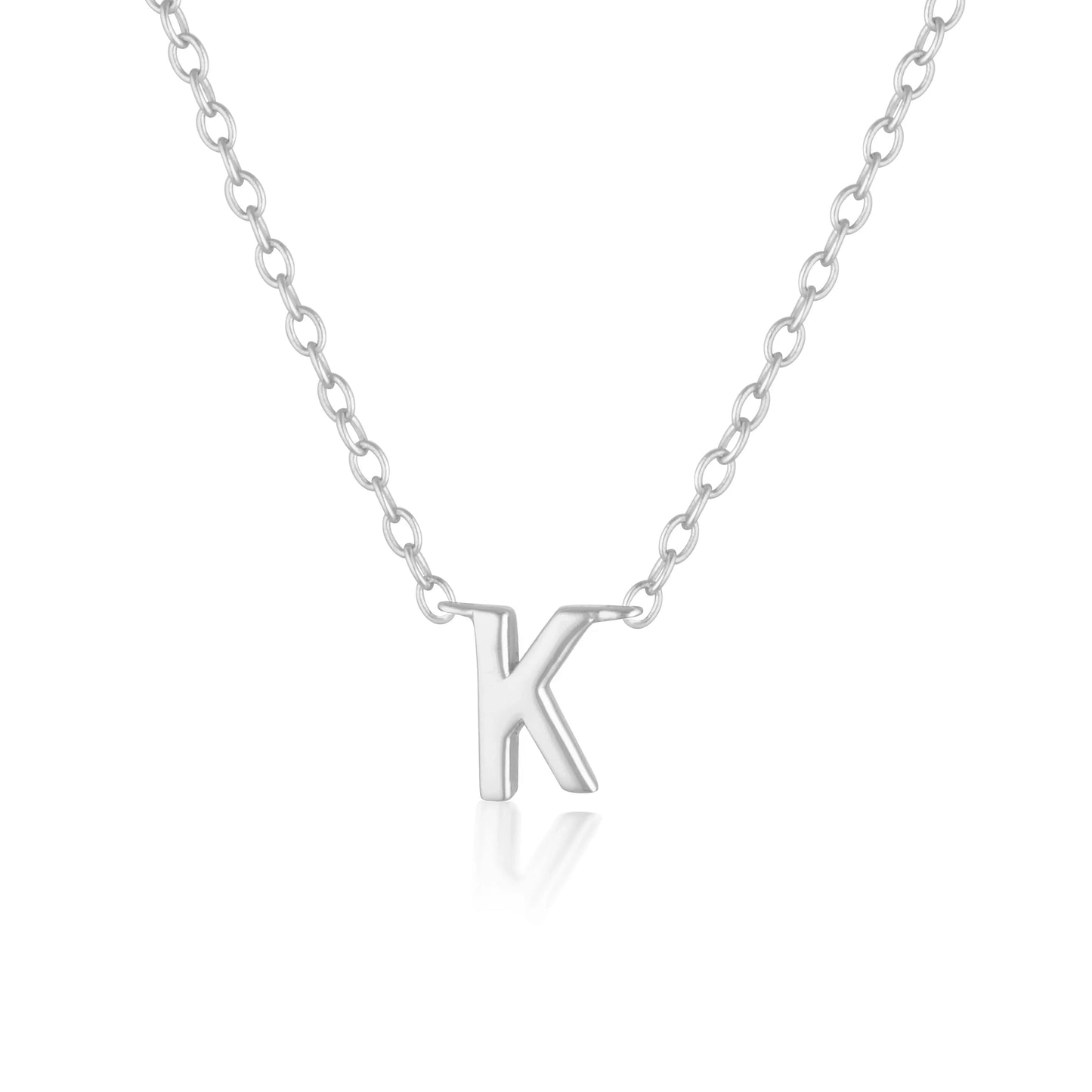 Elegant Silver Initial "A" Pendant Necklaces 17