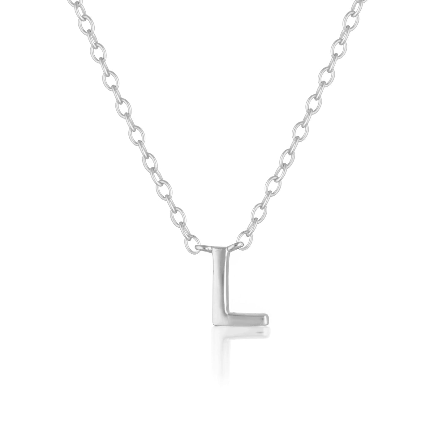 Elegant Silver Initial "A" Pendant Necklaces 18