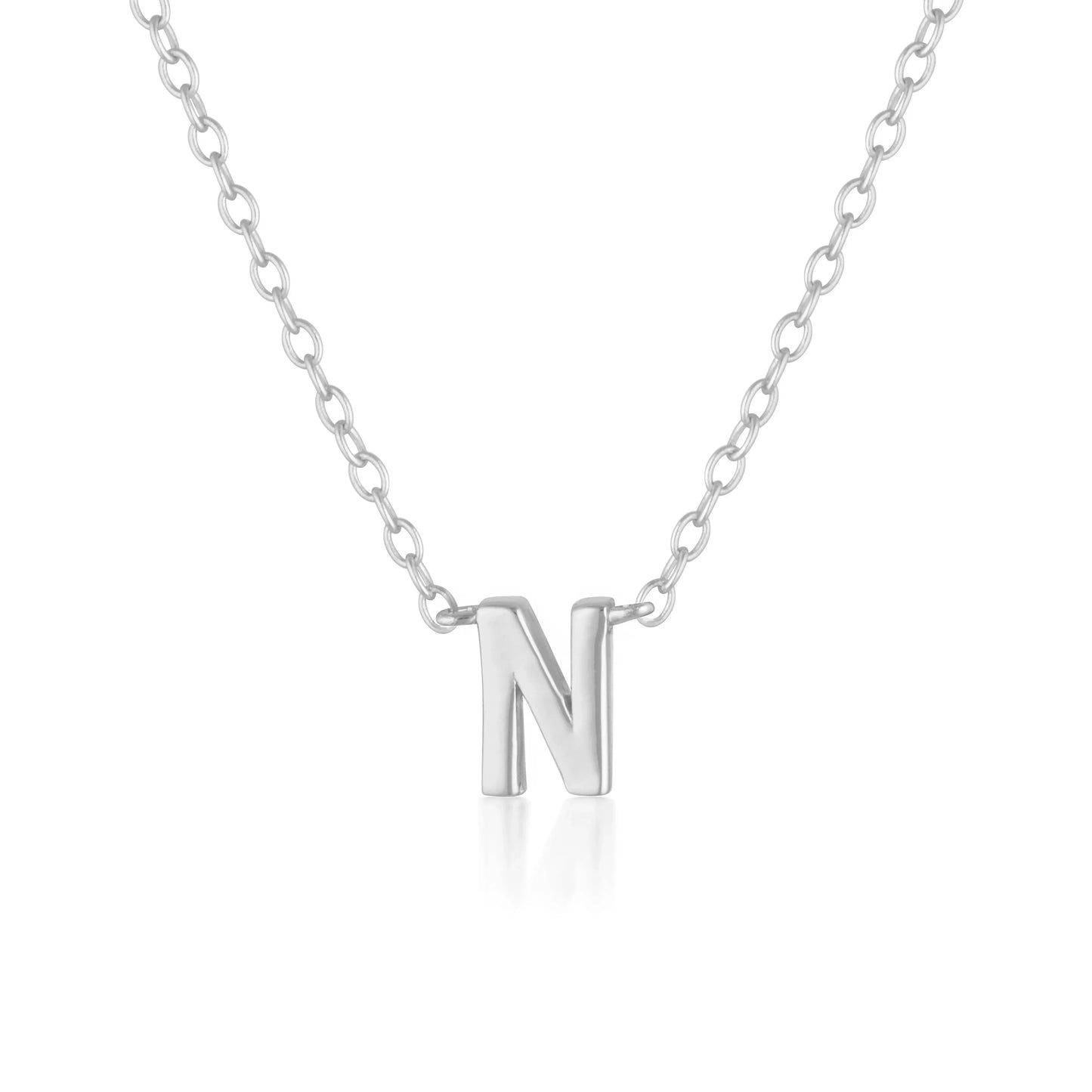 Elegant Silver Initial "A" Pendant Necklaces 20