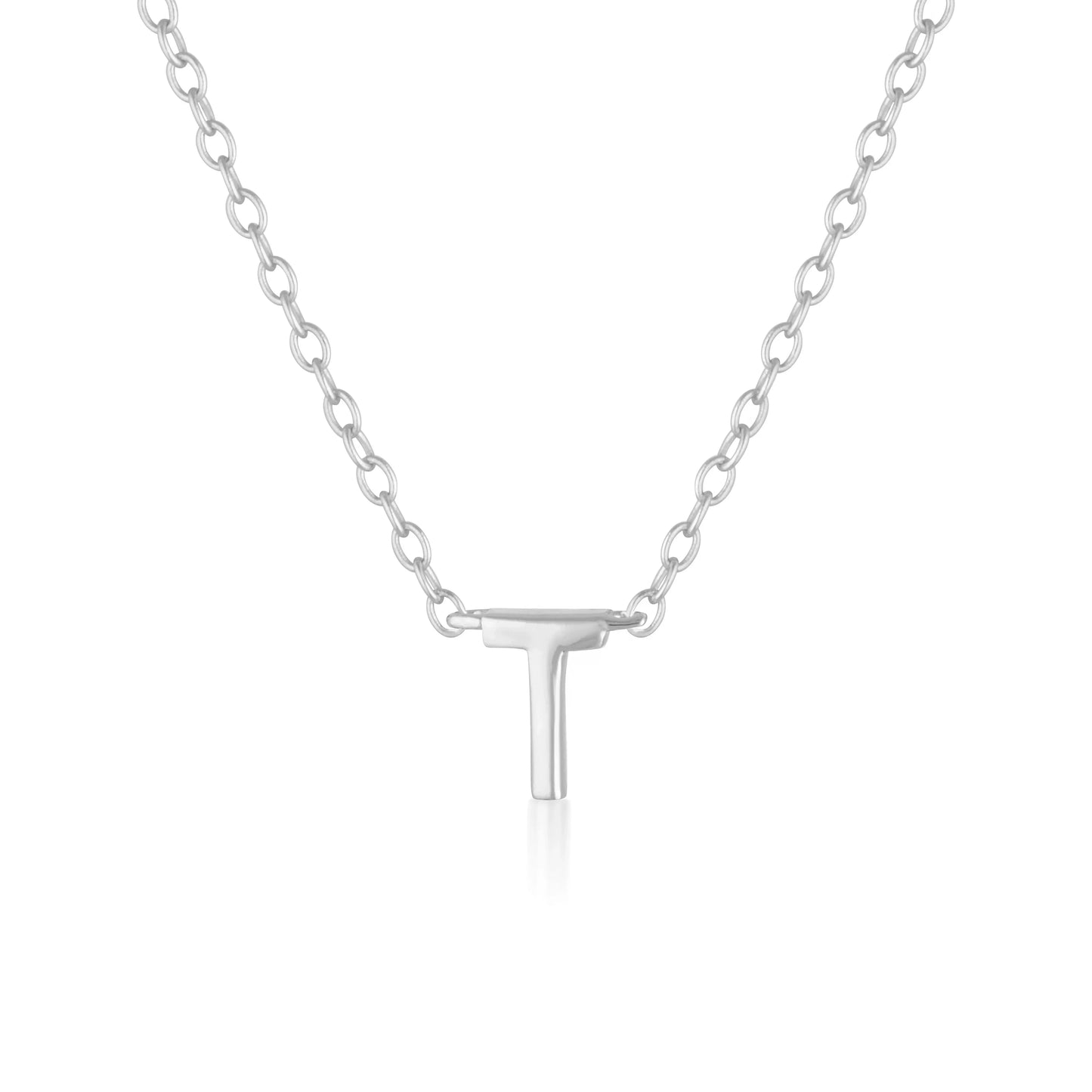 Elegant Silver Initial "A" Pendant Necklaces 26
