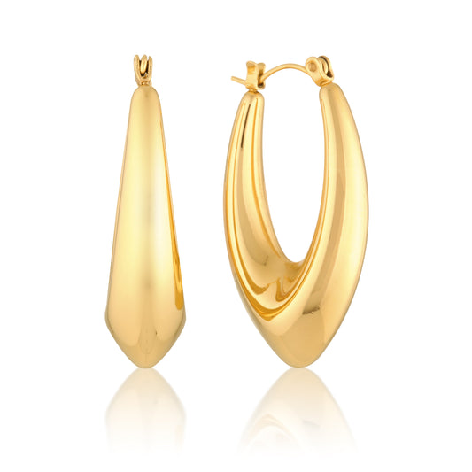 Sleek Silver Teardrop Hoop Earrings 2