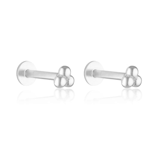 Elegant Triple Sphere Stud Earrings 1