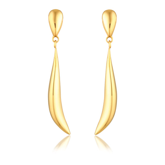 Elegant Gold Teardrop Dangle Earrings 1