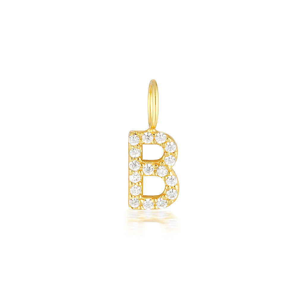Radiant 0.02 TCW Round Lab-Grown Diamond Initial Pendant A-Z 47