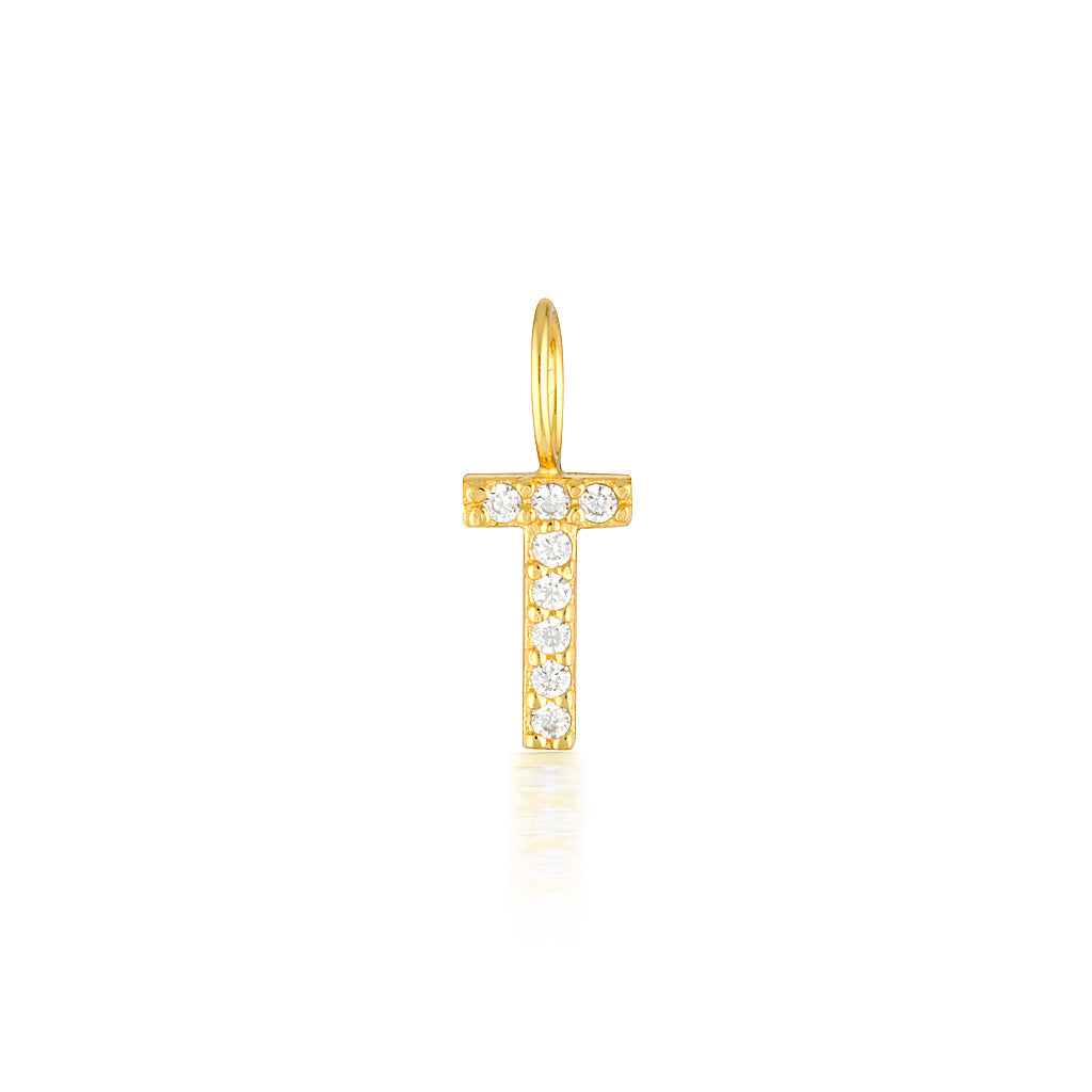 Radiant 0.02 TCW Round Lab-Grown Diamond Initial Pendant A-Z
