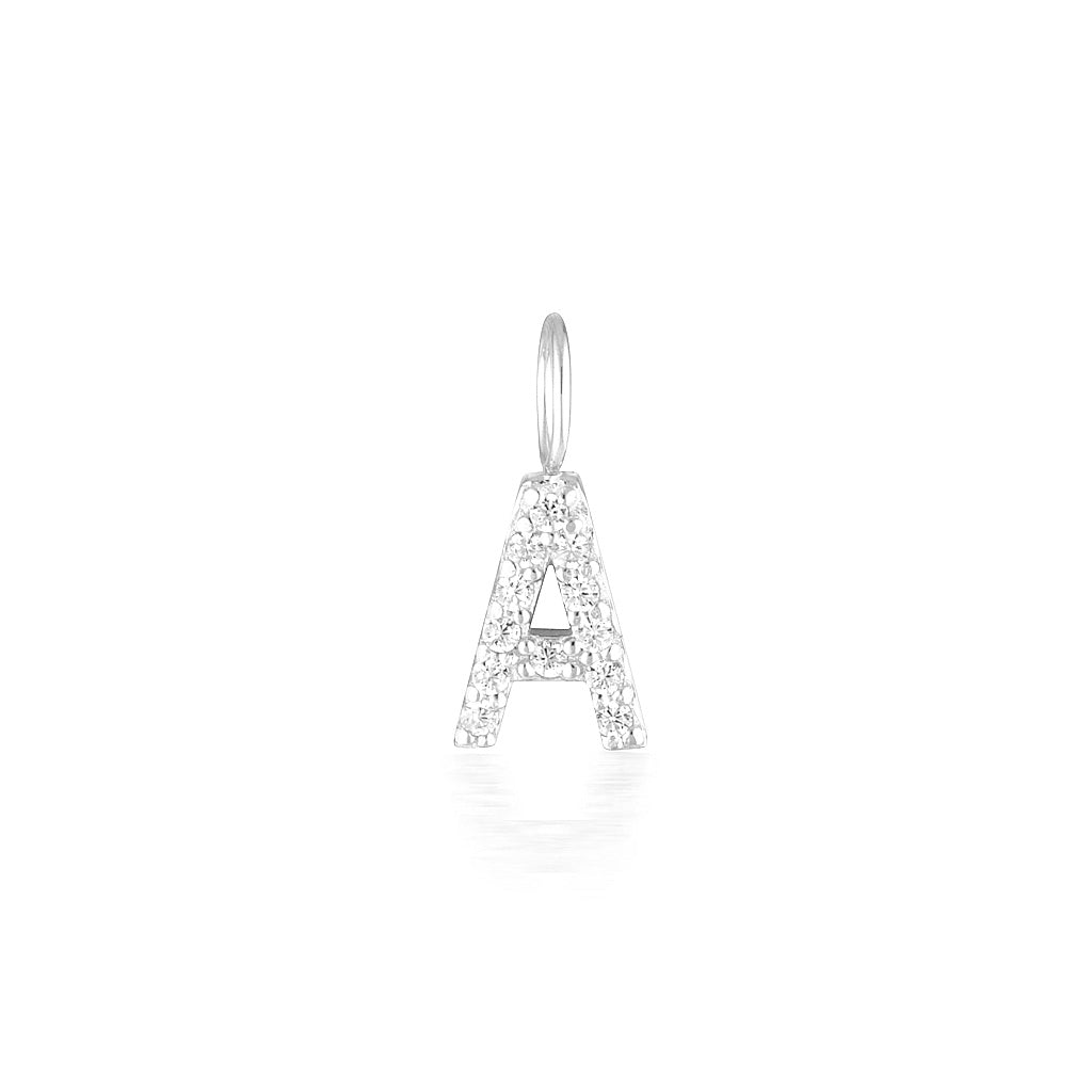 Radiant 0.02 TCW Round Lab-Grown Diamond Initial Pendant A-Z 20