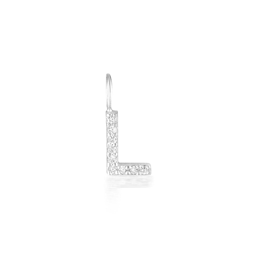 Radiant 0.02 TCW Round Lab-Grown Diamond Initial Pendant A-Z 30
