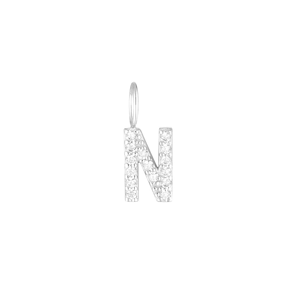 Radiant 0.02 TCW Round Lab-Grown Diamond Initial Pendant A-Z 32