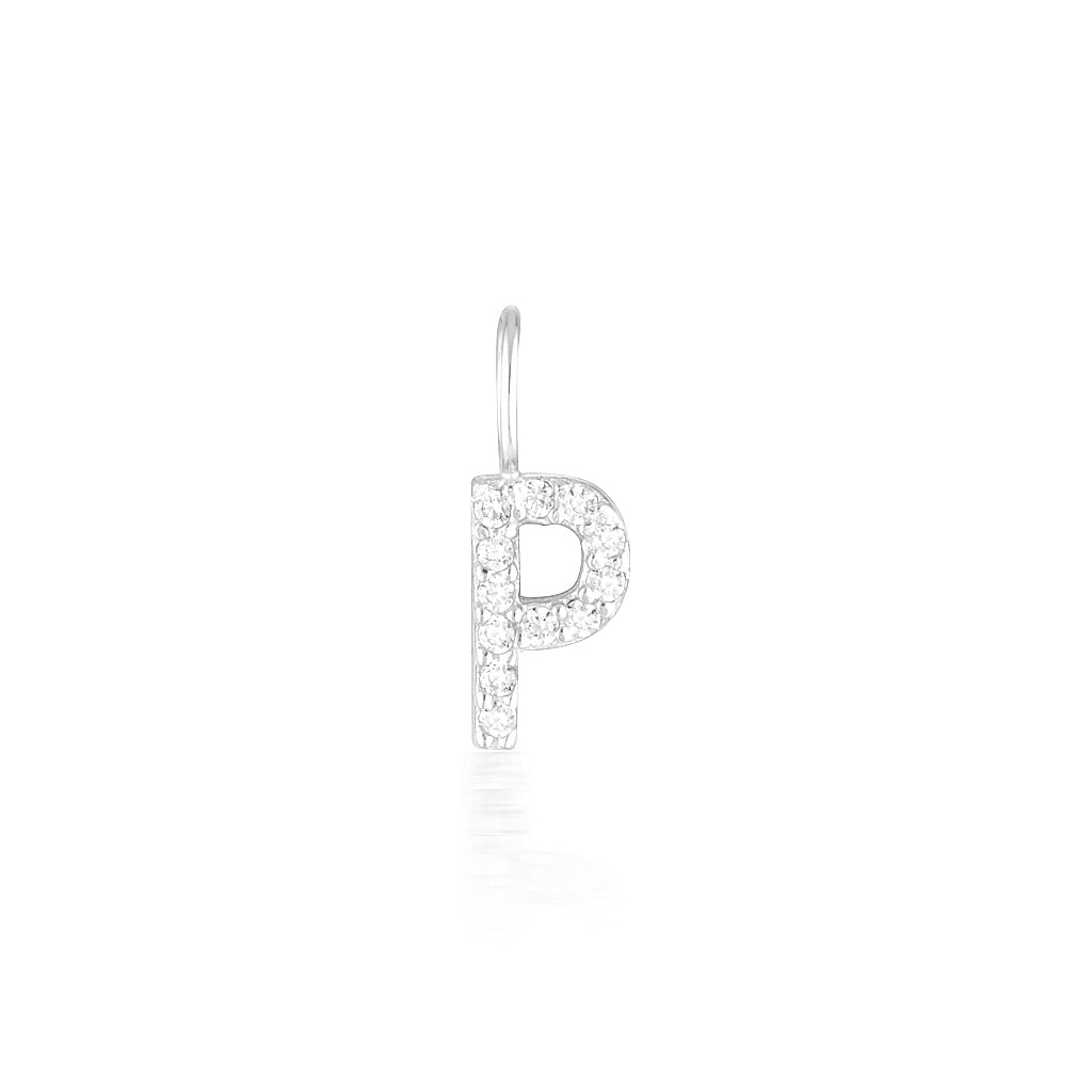 Radiant 0.02 TCW Round Lab-Grown Diamond Initial Pendant A-Z 35