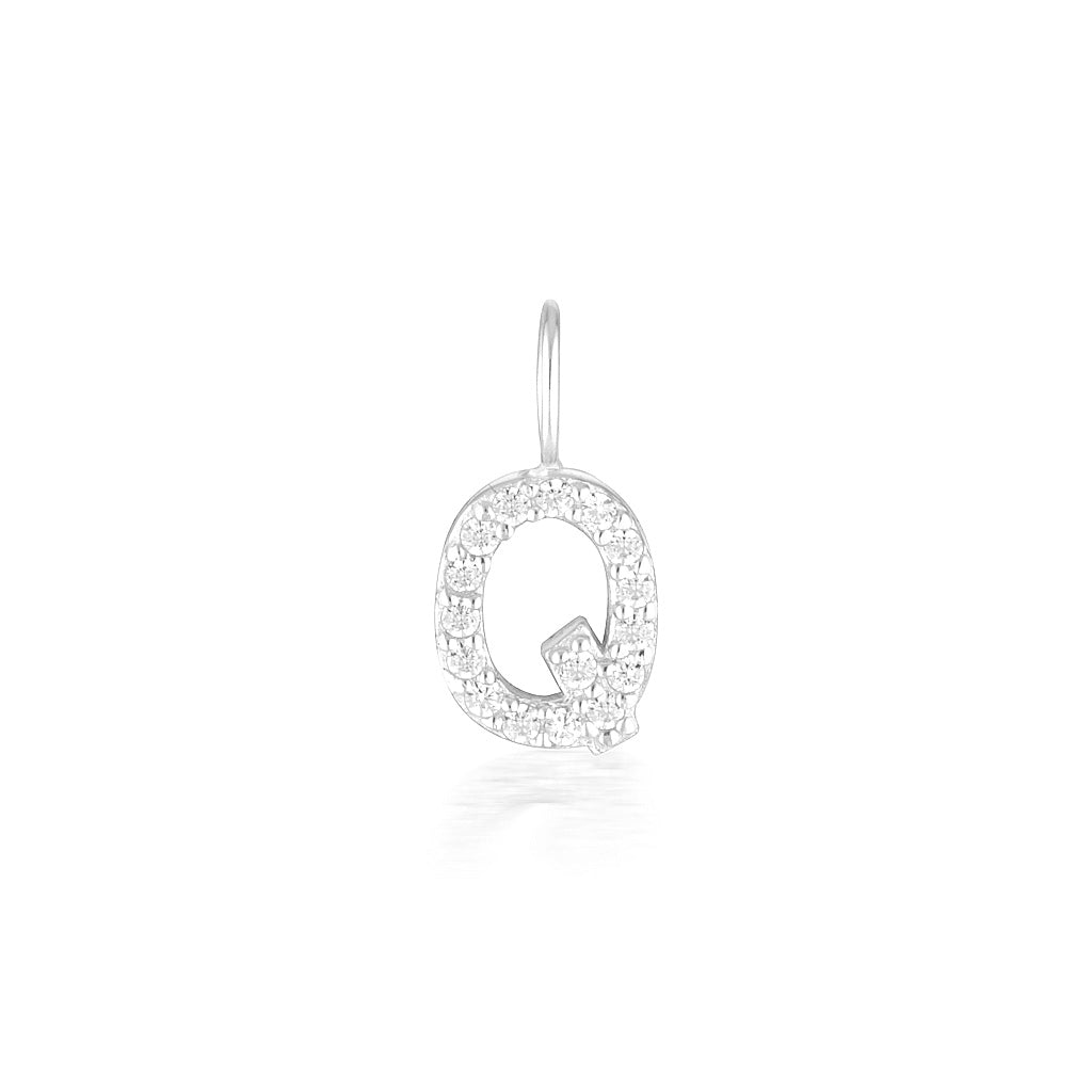 Radiant 0.02 TCW Round Lab-Grown Diamond Initial Pendant A-Z 36