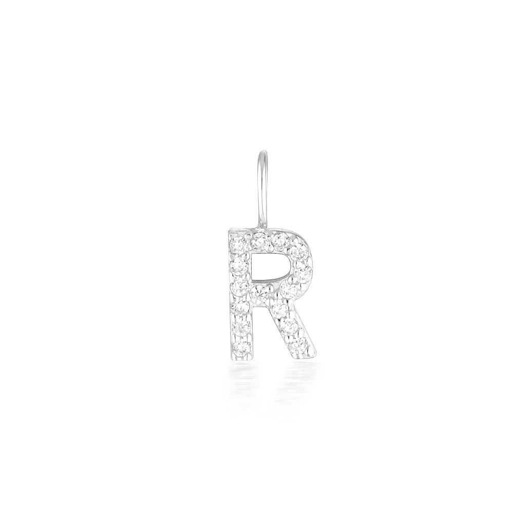 Radiant 0.02 TCW Round Lab-Grown Diamond Initial Pendant A-Z 39