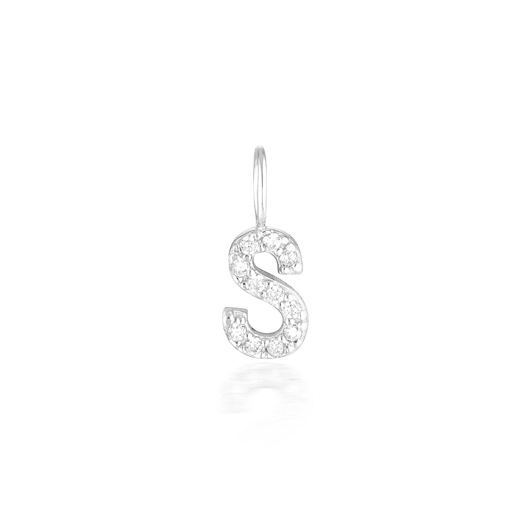 Radiant 0.02 TCW Round Lab-Grown Diamond Initial Pendant A-Z 37