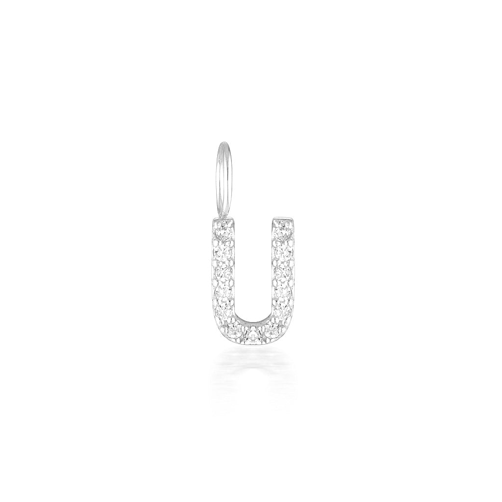 Radiant 0.02 TCW Round Lab-Grown Diamond Initial Pendant A-Z 38