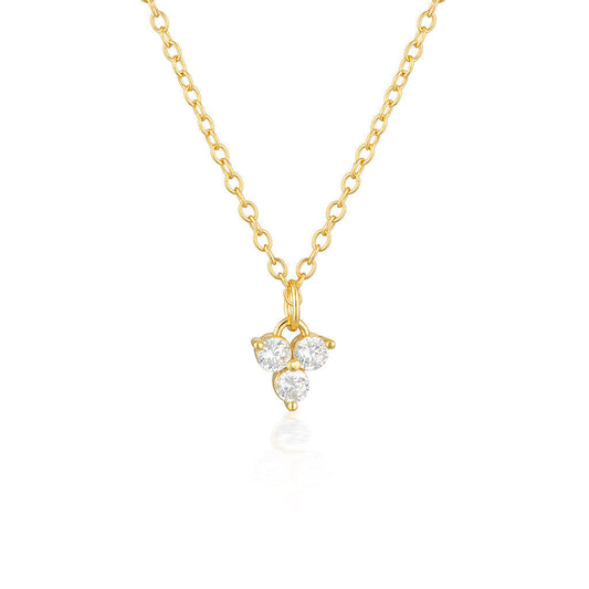 0.30 TCW Round Lab-Grown Diamond Trio Necklace in Gold 1