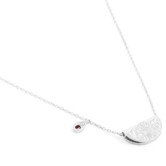 Elegant 0.05 TCW Round Red Amethyst Lab-Made Diamond Necklace 2